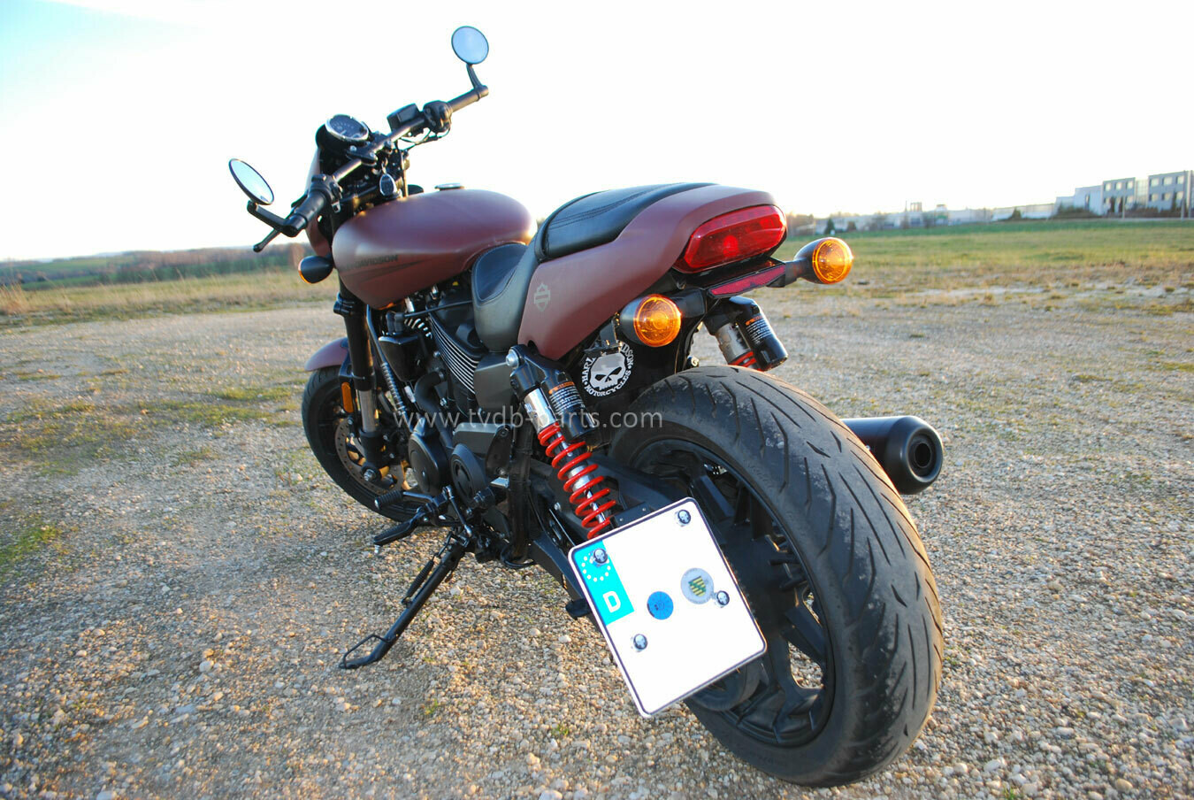 Harley Davidson Street Rod XG 750 A Heckumbau mit seitlichen Kennzeichenhalter (Fender