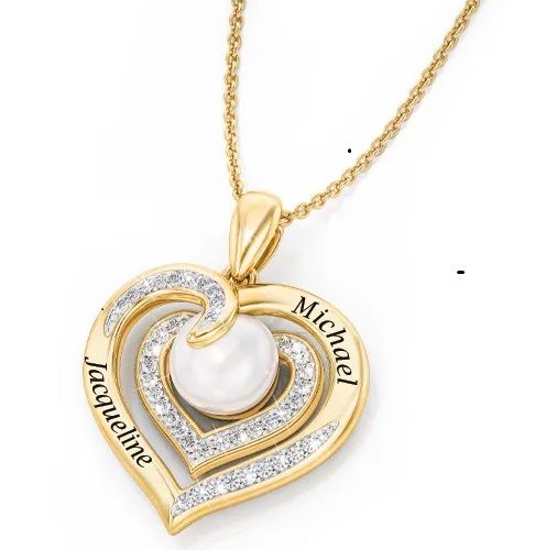07 Personalisierter Perlen Diamant Anhänger