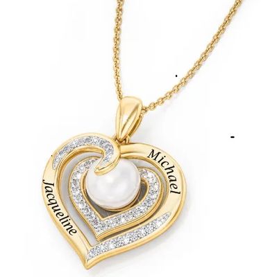 07 Personalisierter Perlen Diamant Anhänger