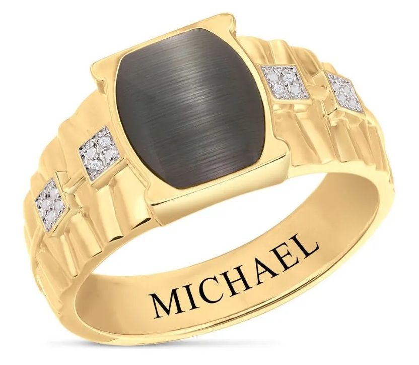 10 Personalisierter Diamant Herren Ring