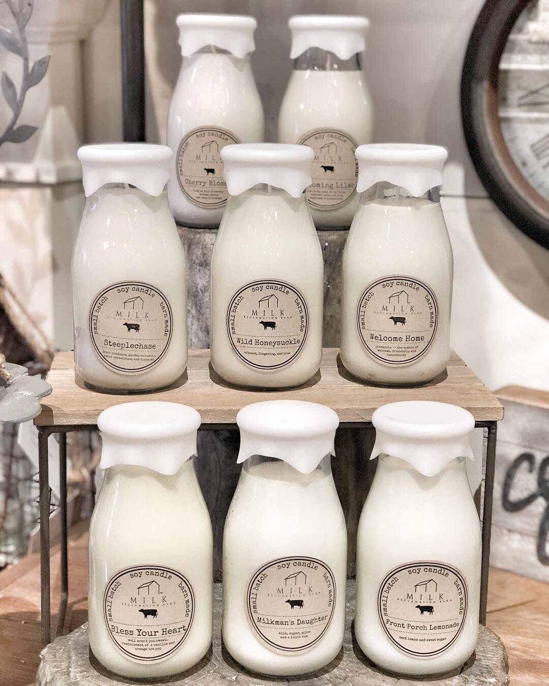 milk barn candles bottle