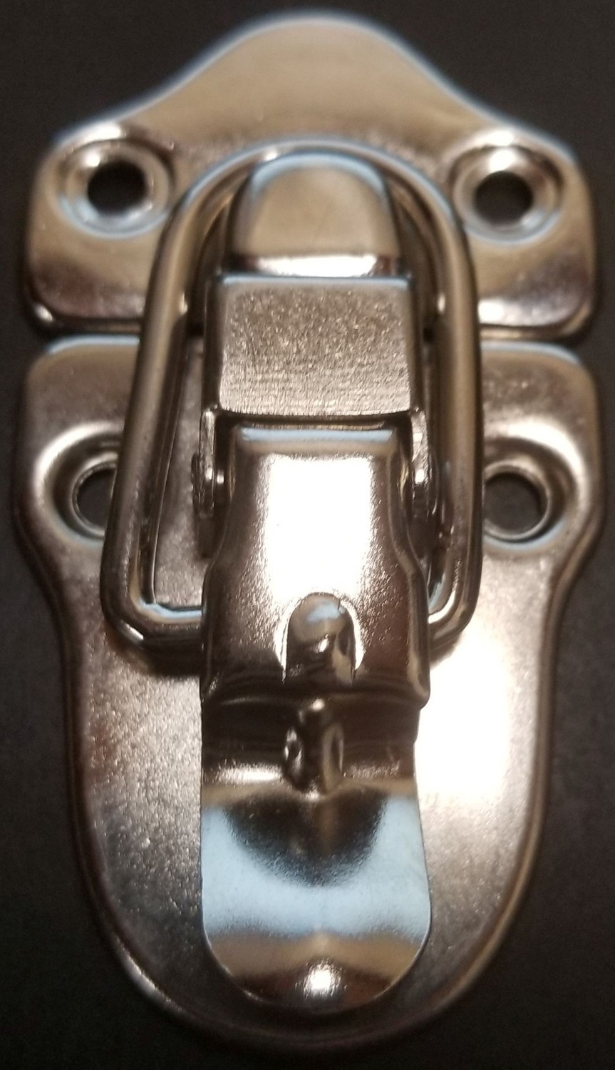 Nickel Plated Drawbolt lock latch antique chest trunk steamer vintage