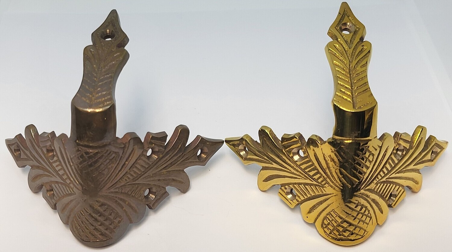 SOLID BRASS Angled Camel back Trunk Corner polished antique aged fancy