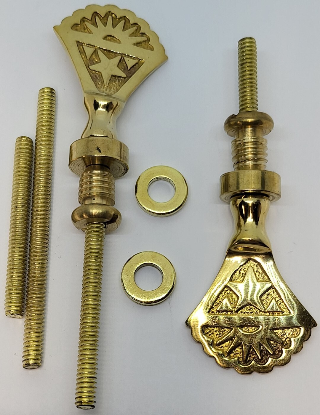 Star Cheval Mirror Mount Set Cast Solid Brass vintage art fancy