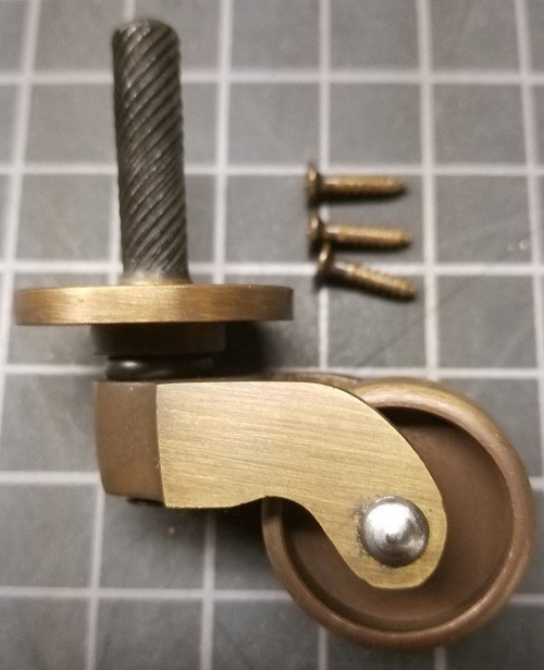 Antique Brass STEM CASTER Plate - Vintage Style For Trunks, Chests, Chairs & Steampunk Projects - View #9