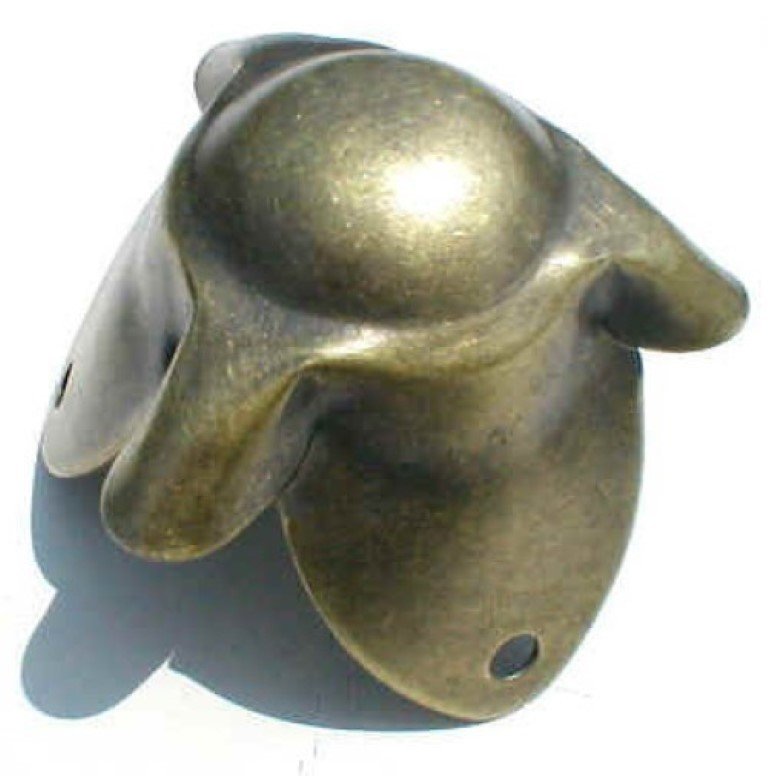 Large Trunk Corner Antiqued Brass Plated Trunk Corner steamer chest cap