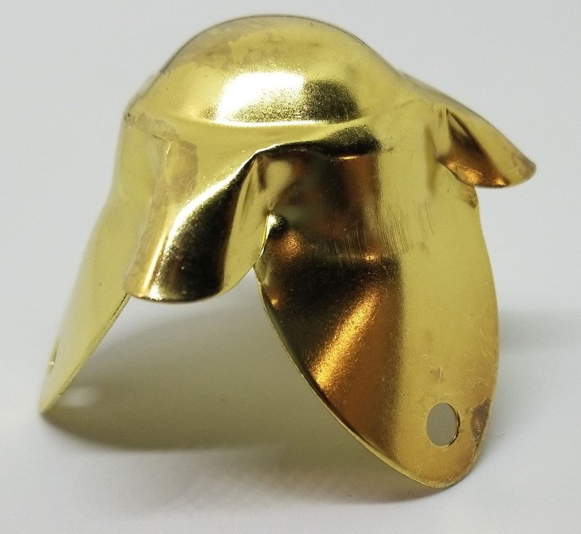 Large Brass Plated Trunk Corner steamer chest cap cover box antique