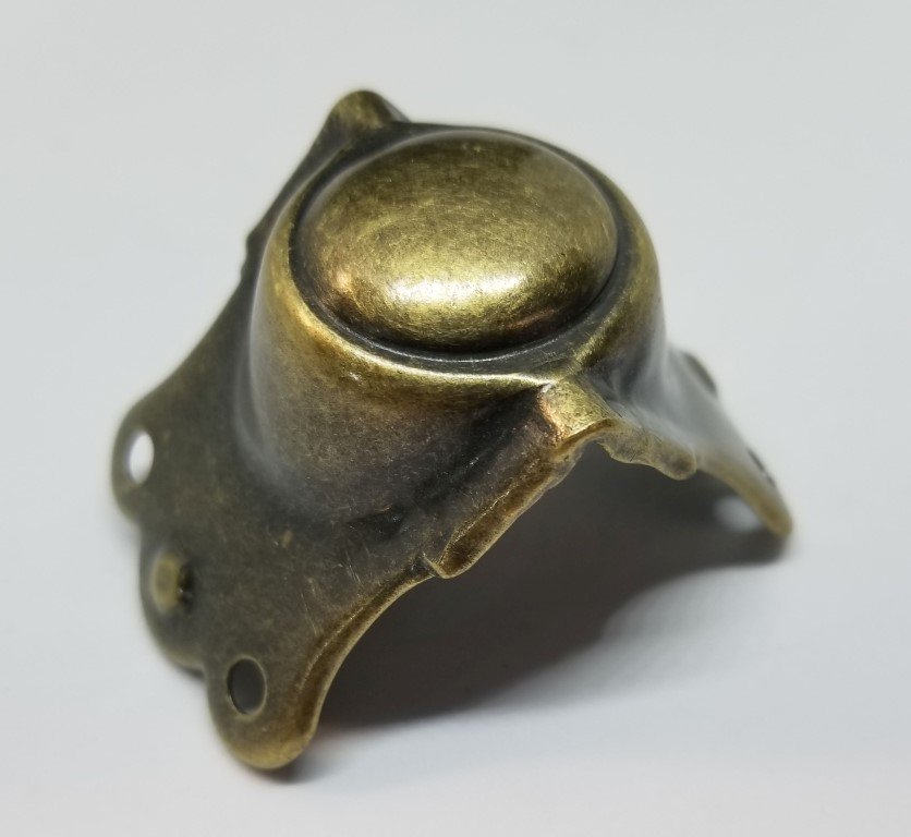 Antique Brass Plated Stamped Steel L Trunk Knee Clamp chest steamer