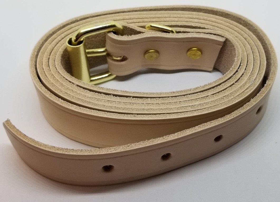 5' (60") Natural Long Leather Trunk Buckle Strap chest steamer antique