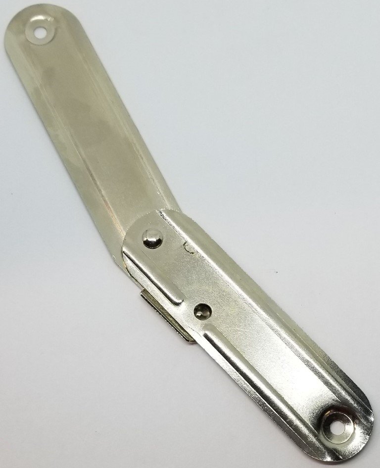 SMALL NICKEL Plated Trunk Lid Stay chest steamer antique vintage lift