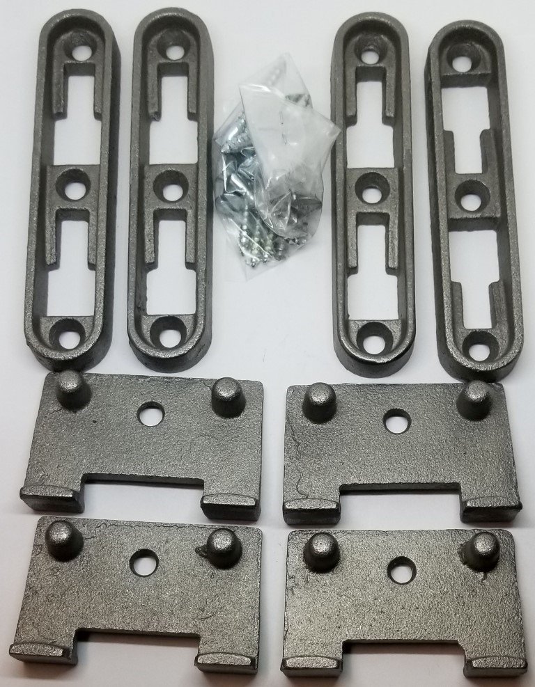 LARGE SQUARE Cast Iron Bed rail Fasteners frame, antique, vintage