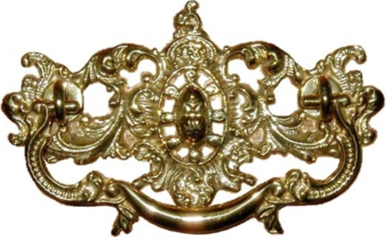 (LIMITED STOCK) 3" Centers Cast Brass Victorian Style Drawer Pull
