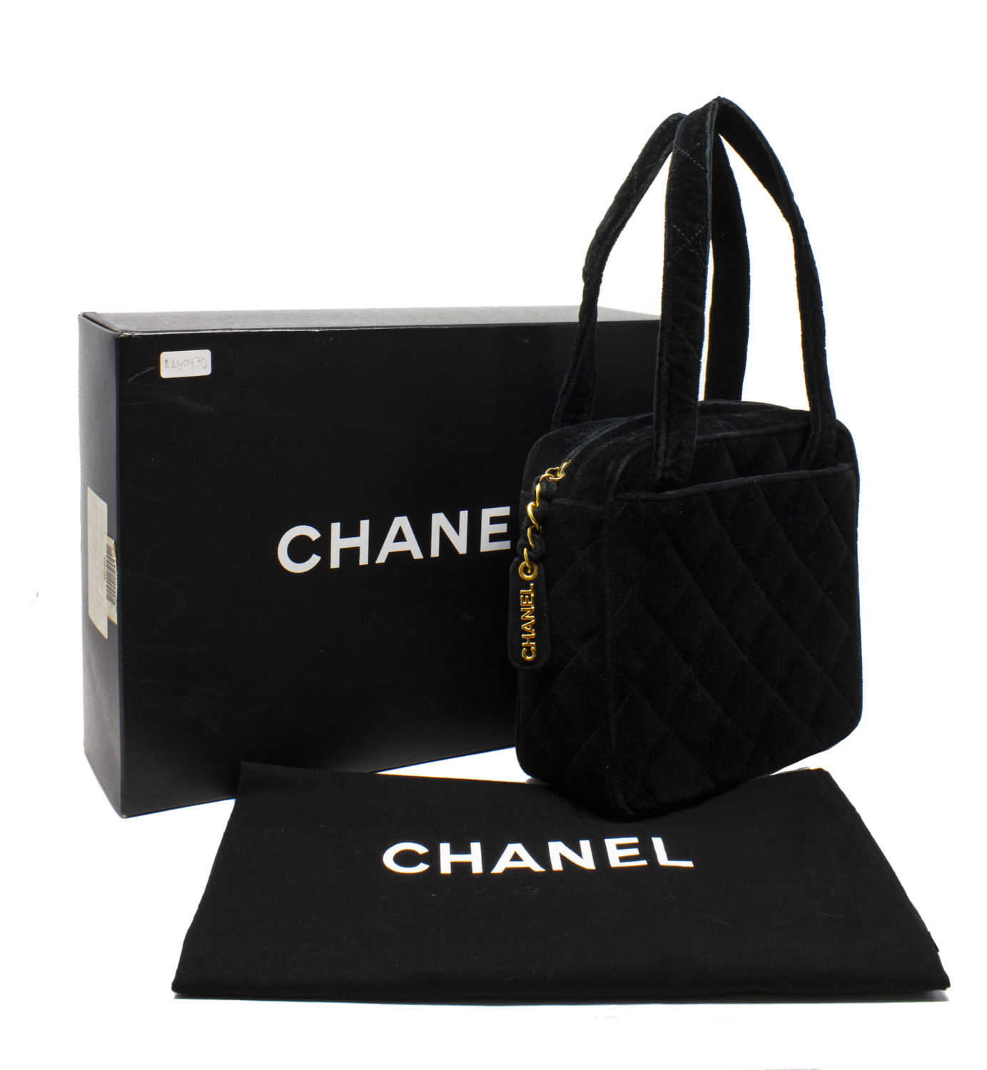 Chanel Black Quilted Velvet Handbag shop