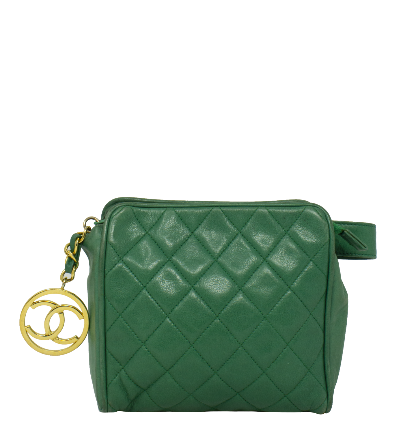 Chanel Green Quilted CC Charm Belt Bag shop