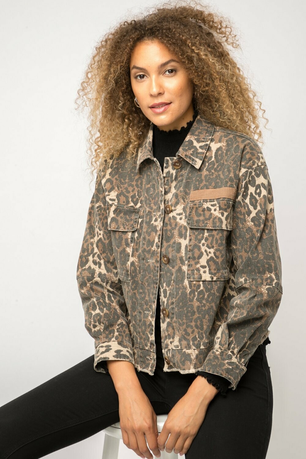 Download Leopard Trucker Jacket Mystree