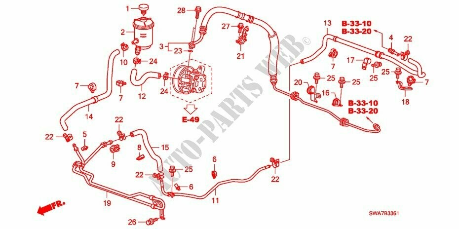 53713-SWY-G01 Ersatz Servopumpe AP03 Für Honda CR-V 2.2 I-CDTi 2006-2012 - Hydraulische Servolenkung Hydraulik Schlauch Servopumpe