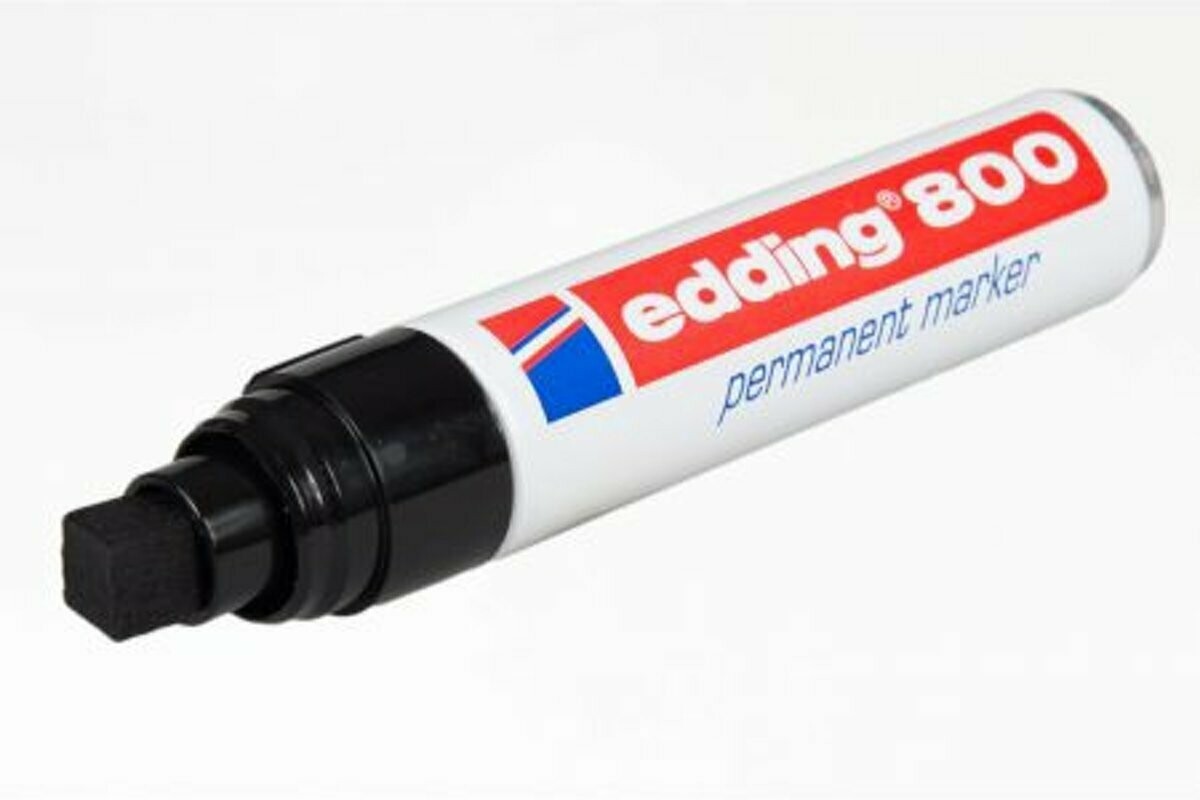 Edding 800 permanent marker, 412mm beitelpunt, zwart