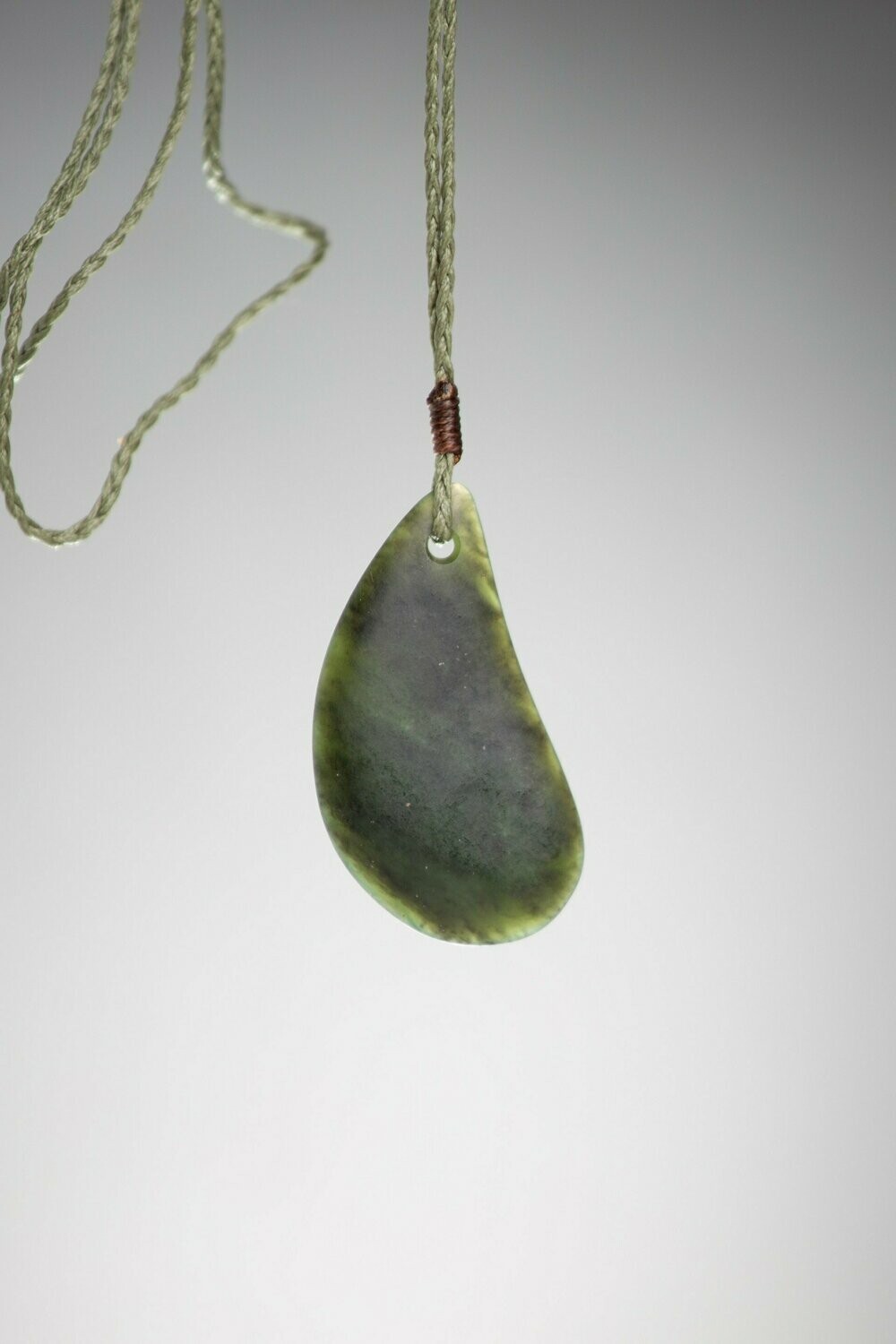 Moko Pounamu Roimata Teardrop NZ Genuine Kawakawa Greenstone Waipahihi