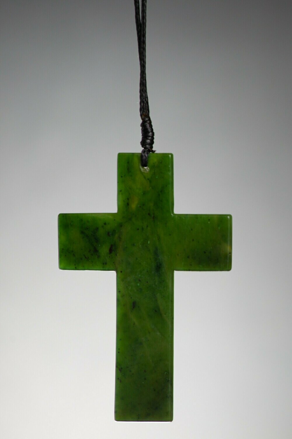 Moko Pounamu Cross pendant NZ Genuine Kawakawa Greenstone Whakanewha