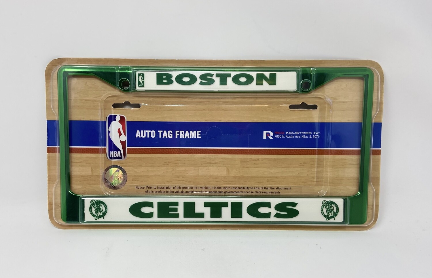 Laser Chrome Rico License Plate Frame Boston Celtics