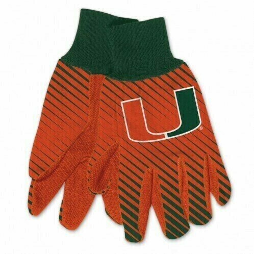 Miami Hurricanes Striped Utility Gloves