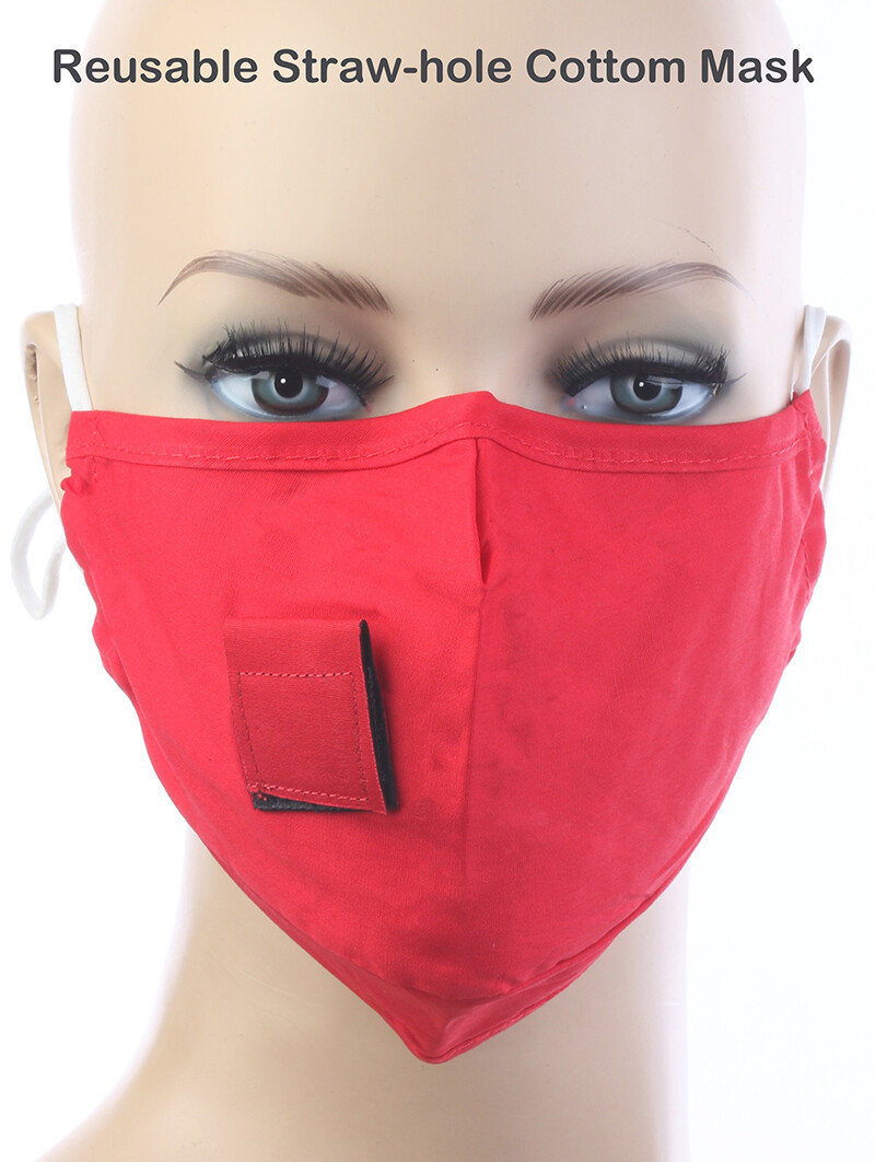 RED DRINKING FACIAL REUSABLE MASK