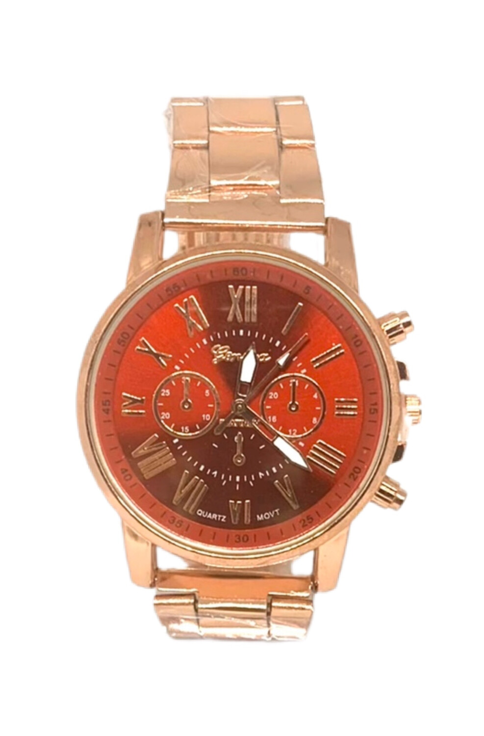 Red Face Analog Quartz Men Wrist Watch