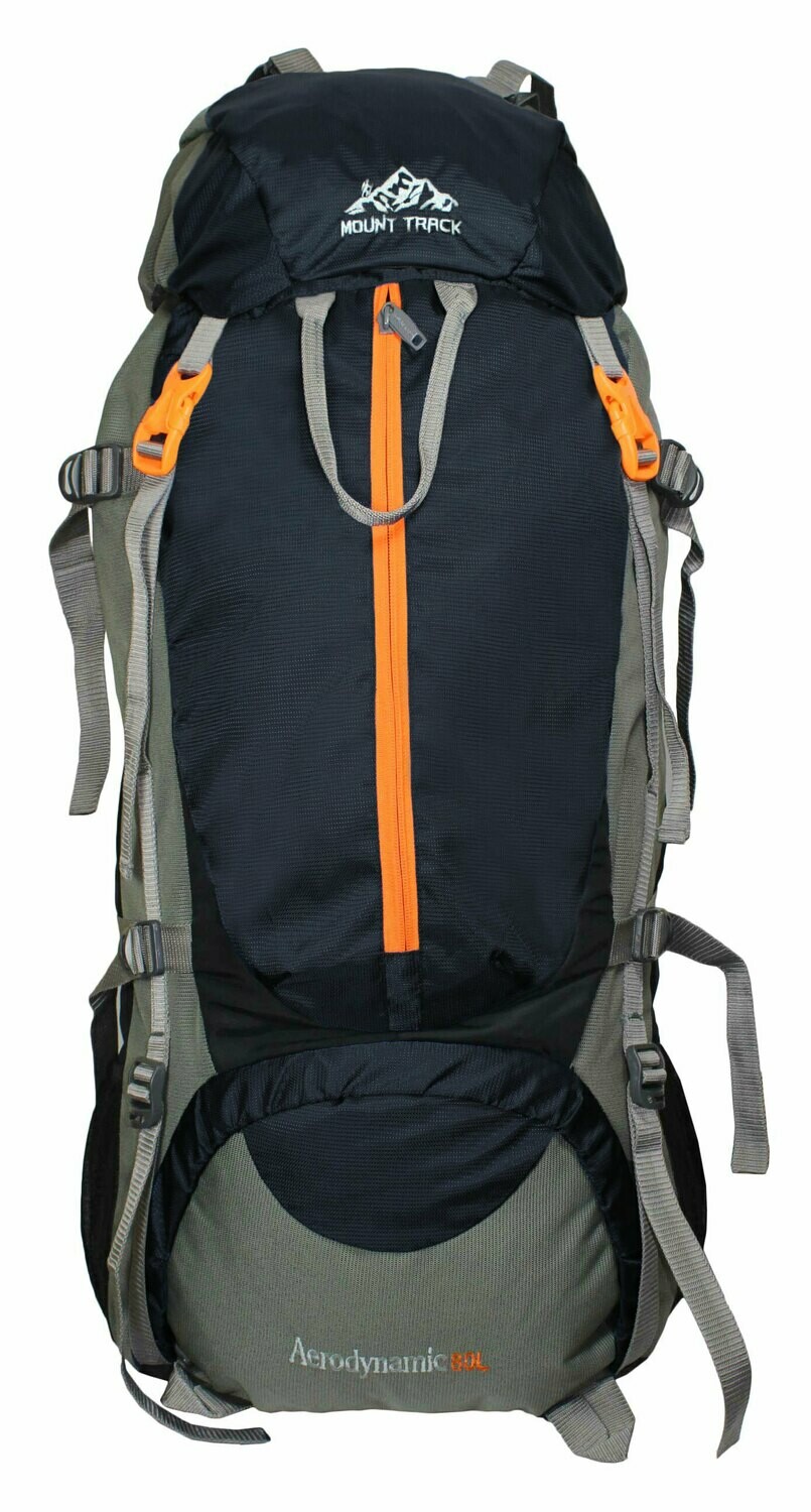 Mount Track 80 Ltrs Rucksack, Hiking & Trekking Backpack Black
