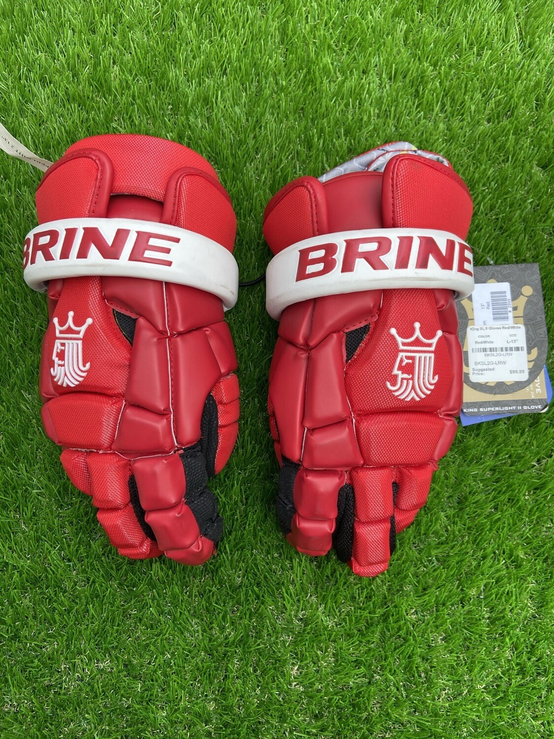 Brine King Superlight 2 Lacrosse Gloves Red size 13