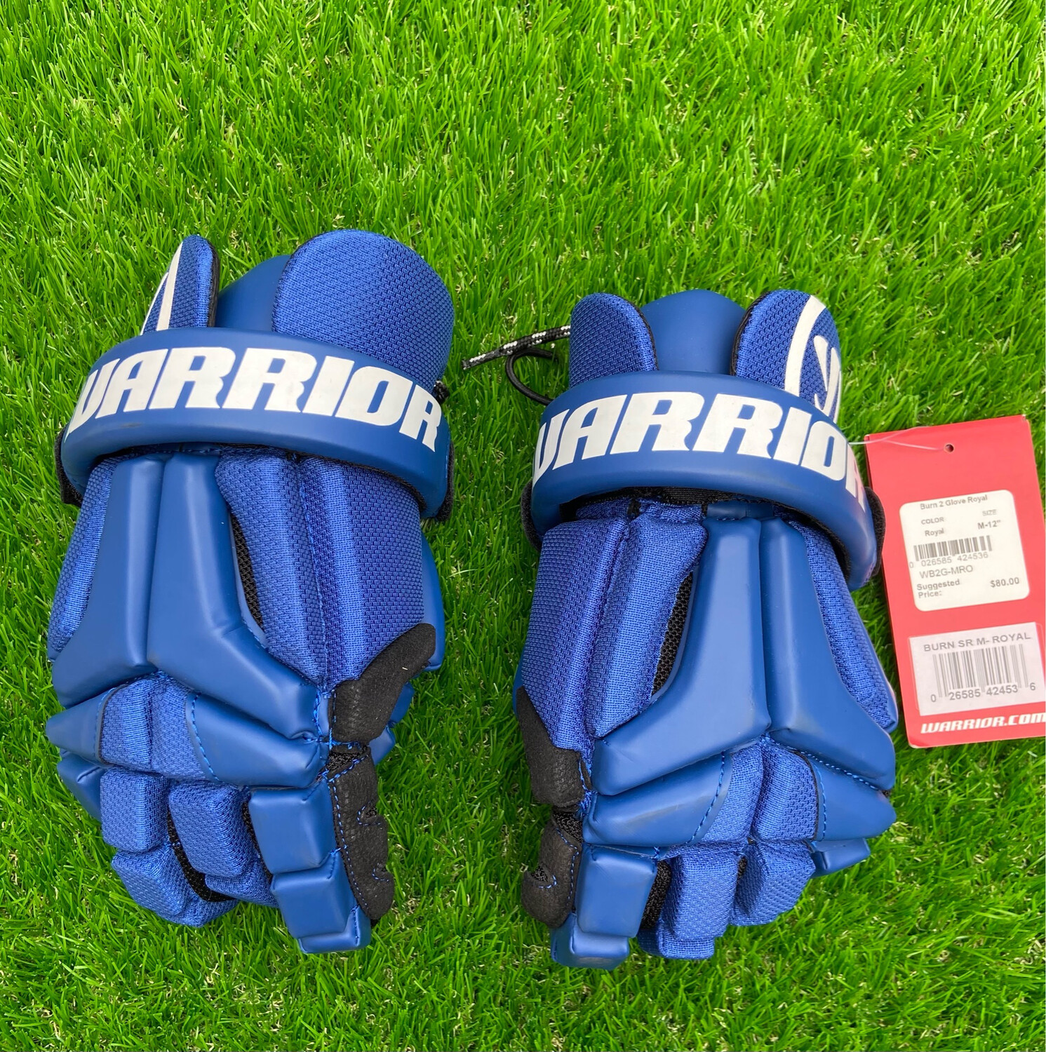 New Warrior Burn Adults 12" Medium Royal Blue Lacrosse Gloves