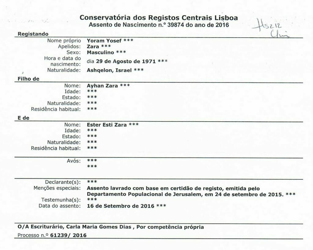 Extrait Dacte De Naissance Portugais Par Internet