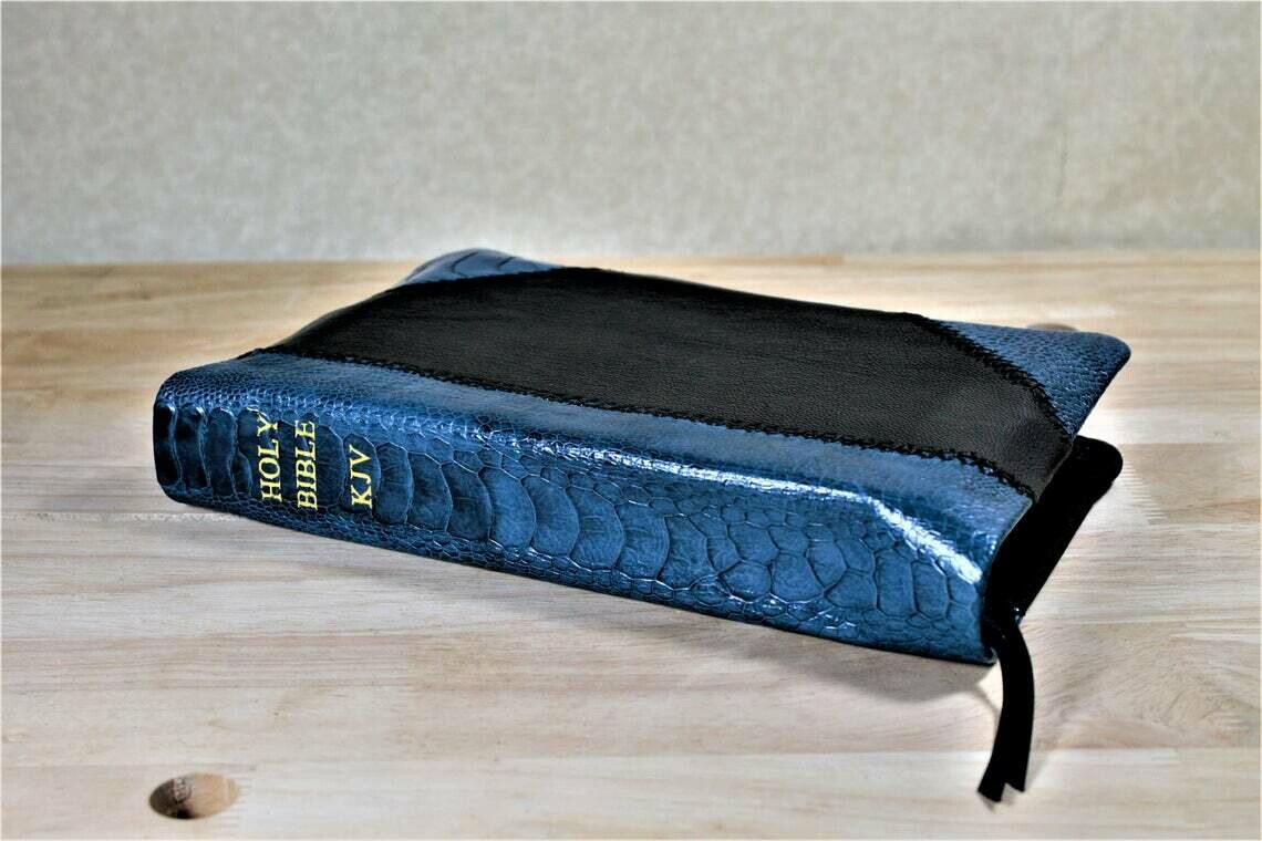Leather Bible KJV Ostrich Skin Bible