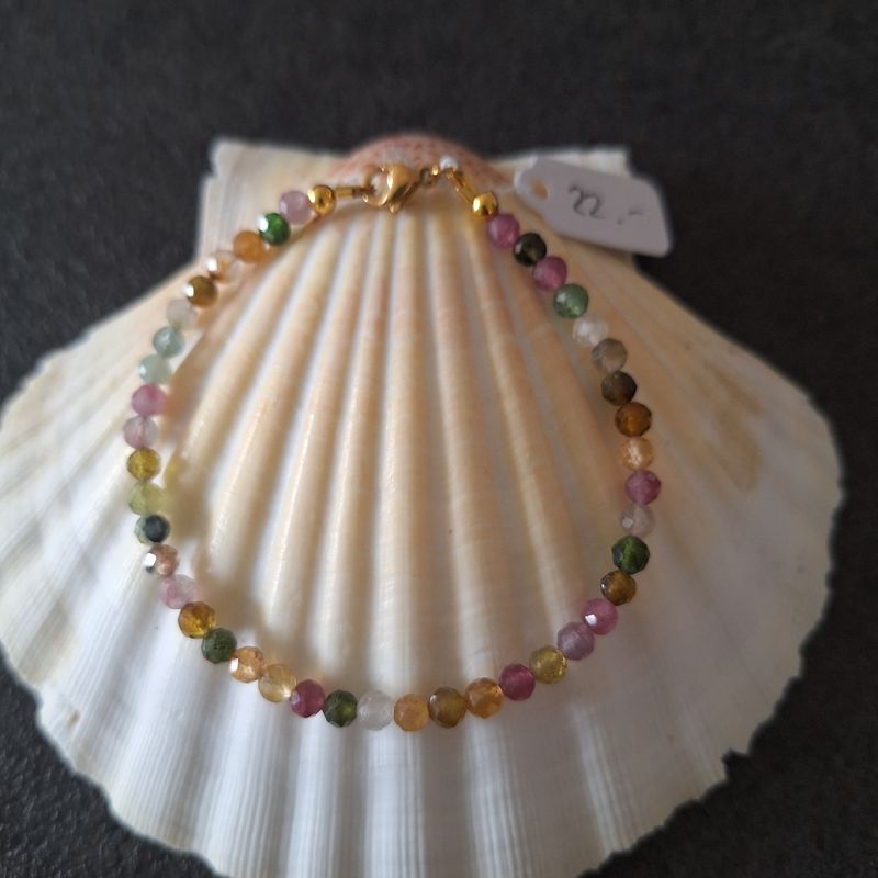 Bracelet tourmalines multicolores