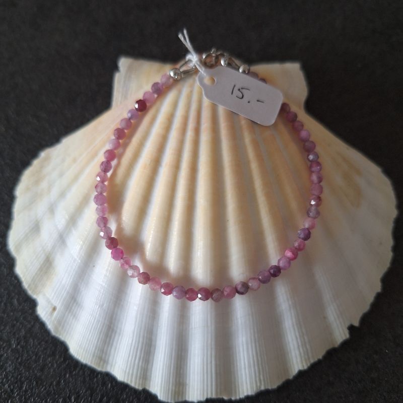 Bracelet tourmalines roses 3mm