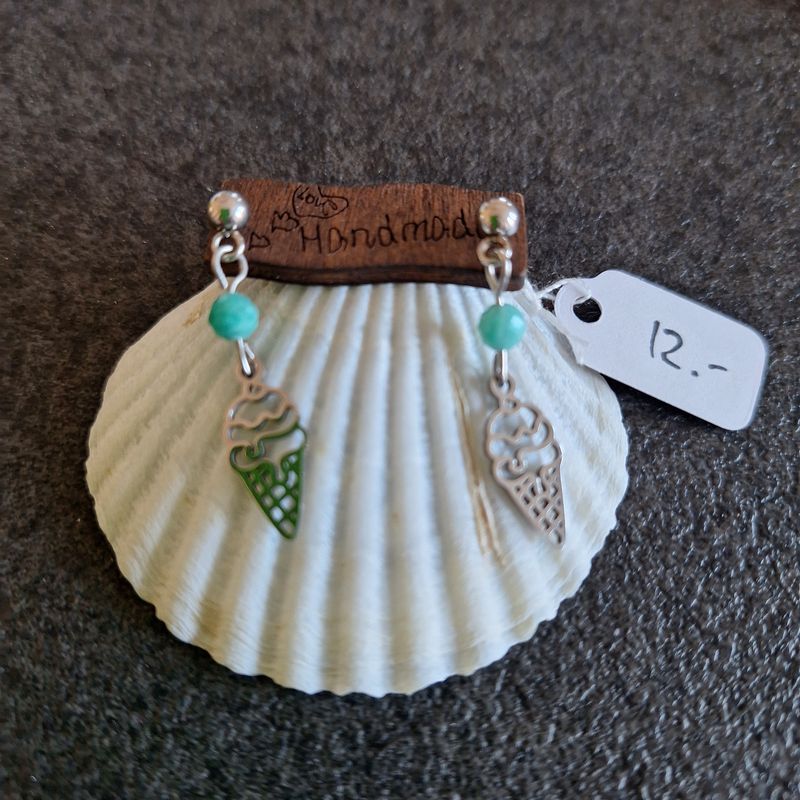 Boucles d'oreilles clous métal amazonite
