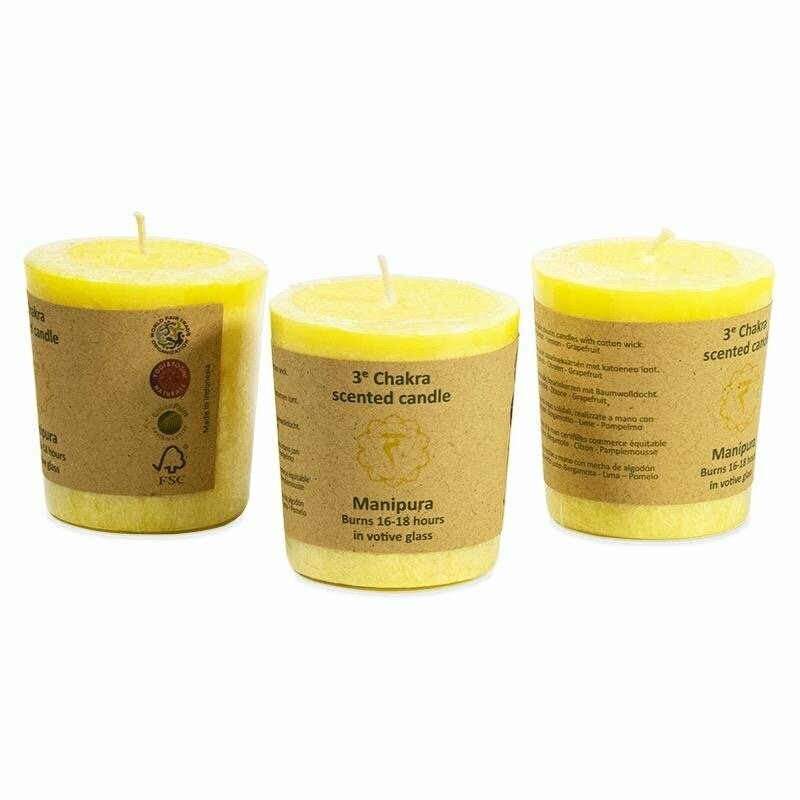 Solar Plexus Chakra Votive Candle Infused with Essential Oils 4.5cm
