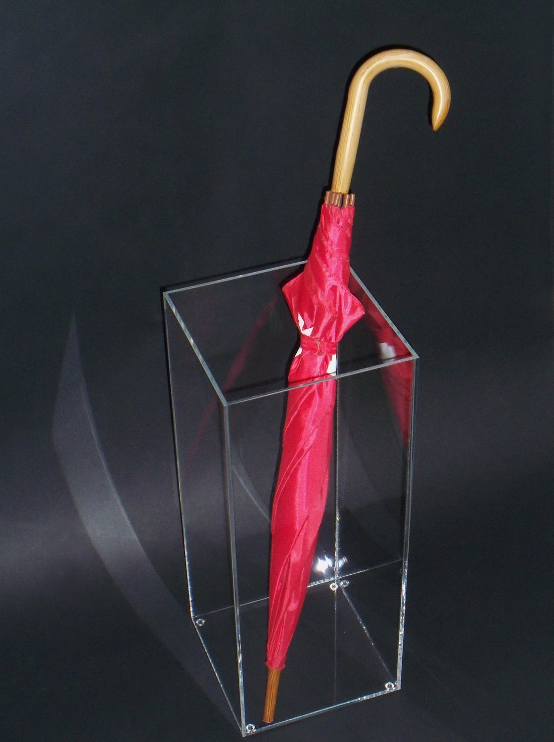 Portaombrelli In Plexiglass Grigio Trasparente Cavinato - 20x20x50 Cm - Made In Italy - 5