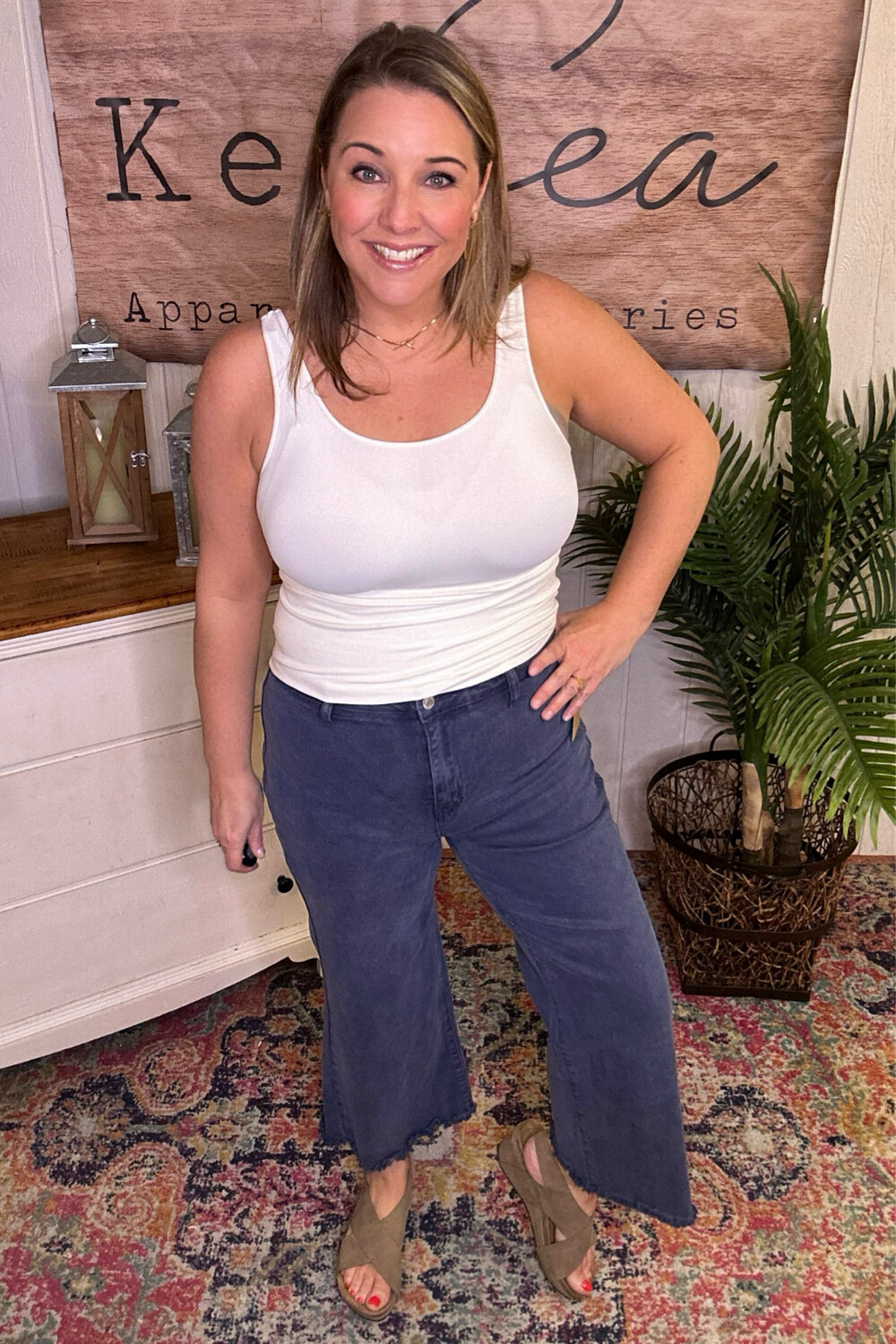 Acid Wash Wide Straight Jean