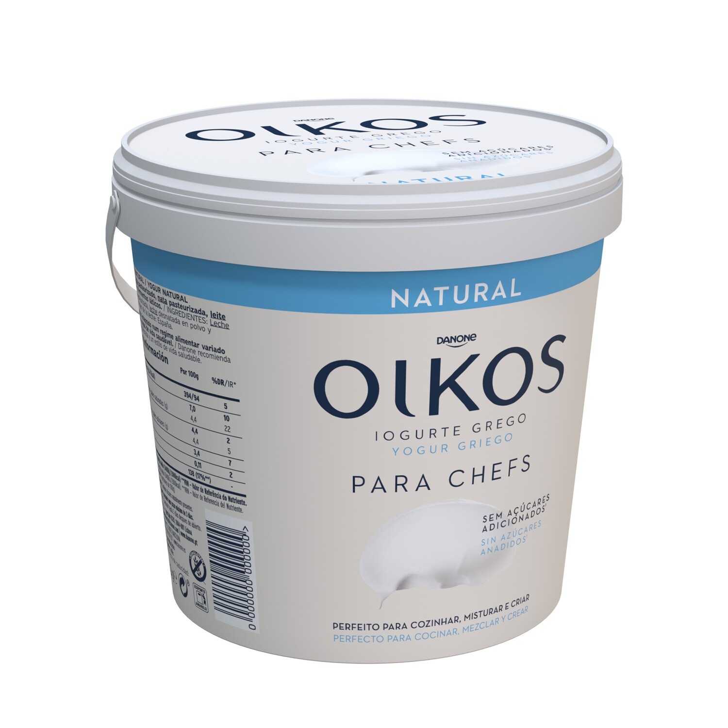 Yogur griego natural sin azúcar OIKOS 900 g.