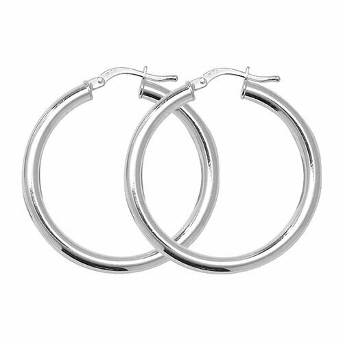 small plain silver hoop earrings