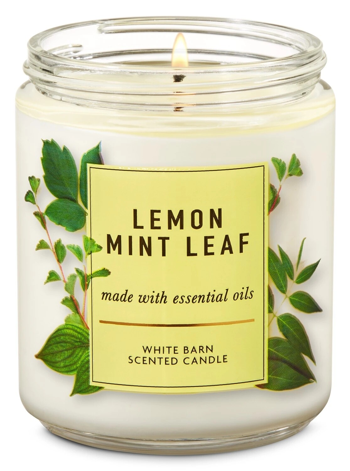 Bath and body works single wick candle lemon leaf + mint