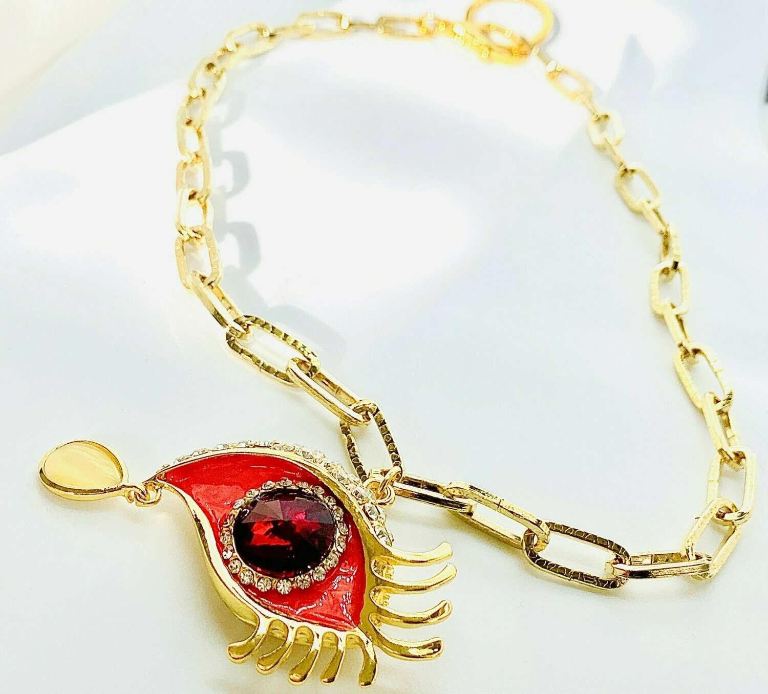 Eye on You Necklace red