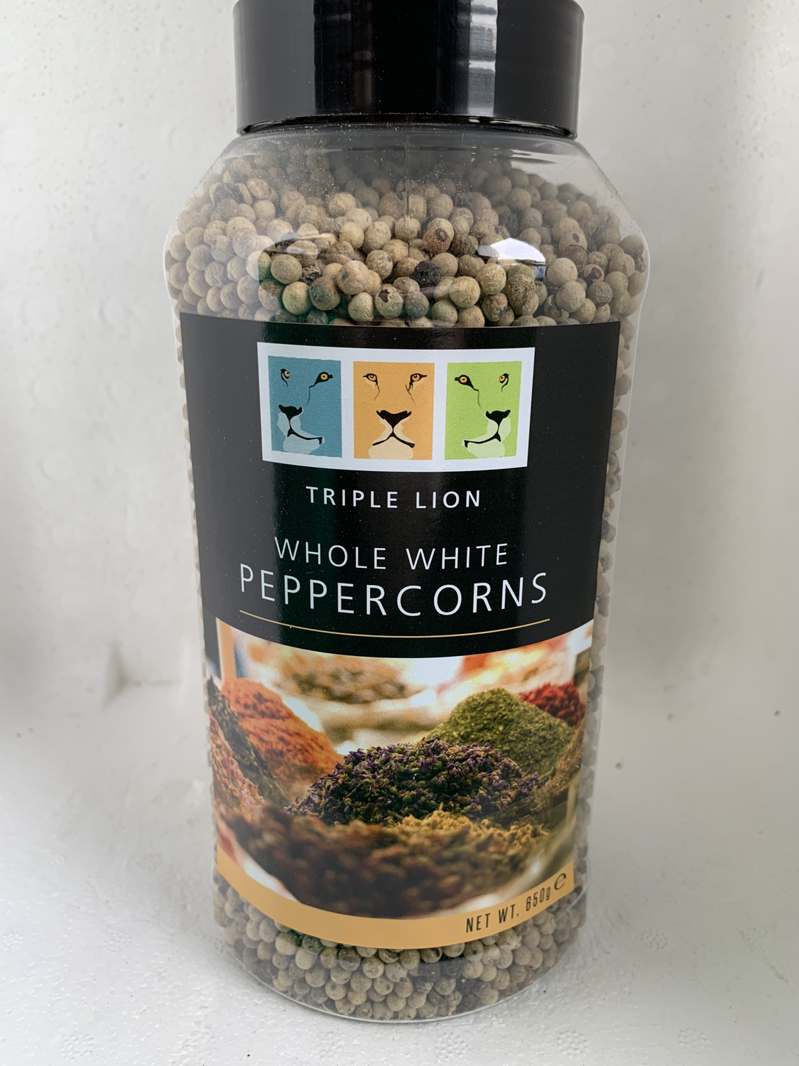 Whole White Peppercorns 650g