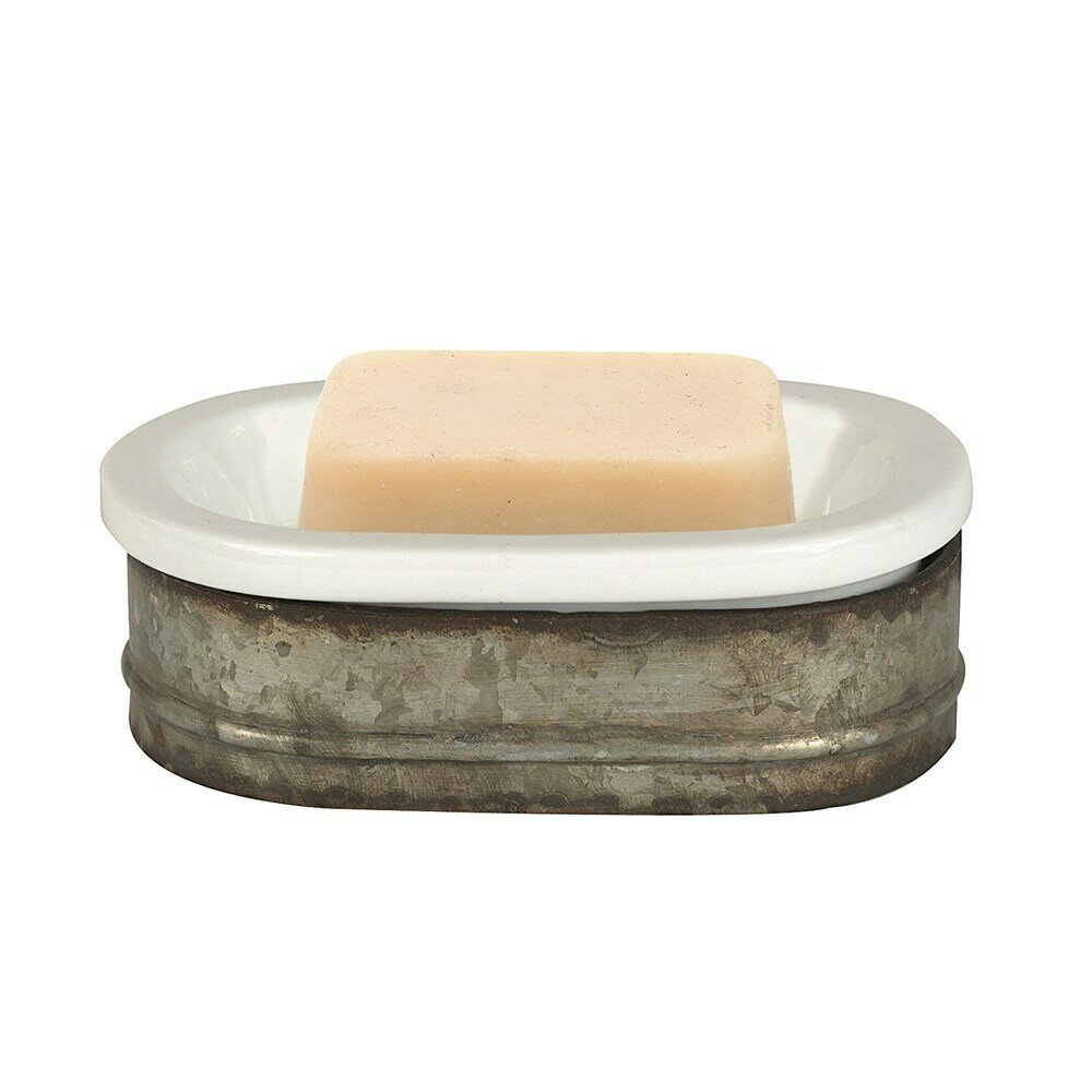 Zinc & Ceramic Soap Dish
