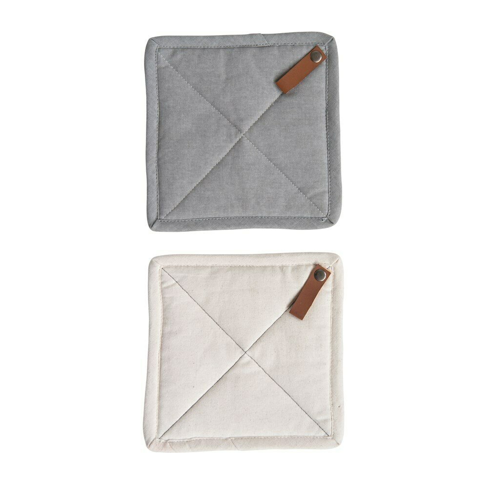 Square Pot Holder Leather Loop