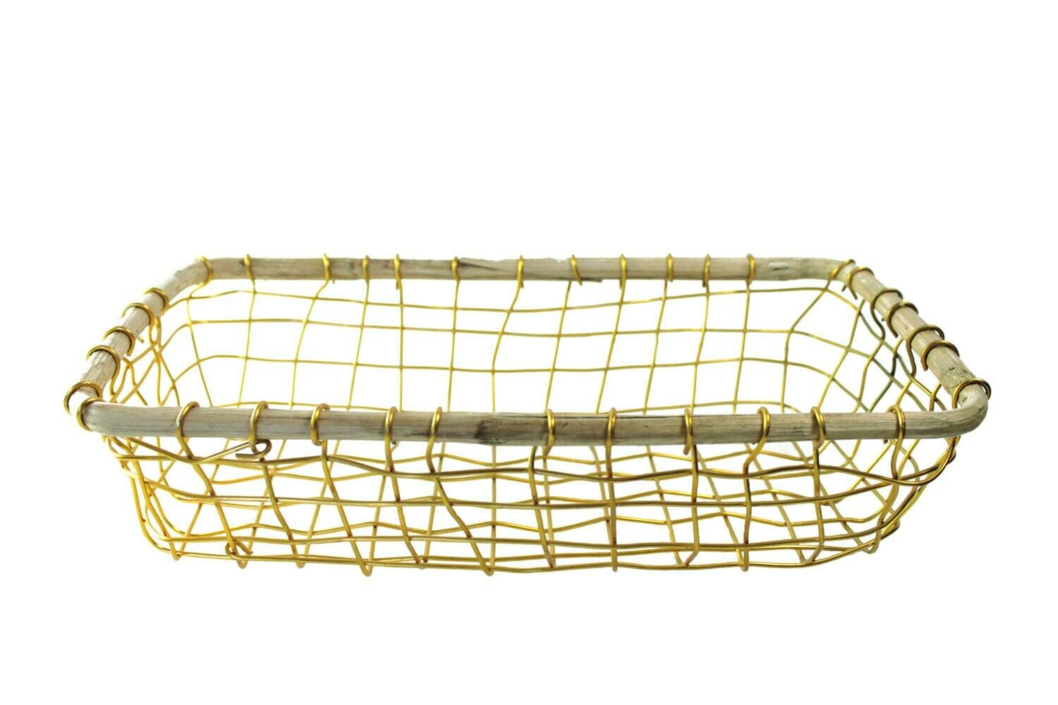 gold wire and cane bread basket
