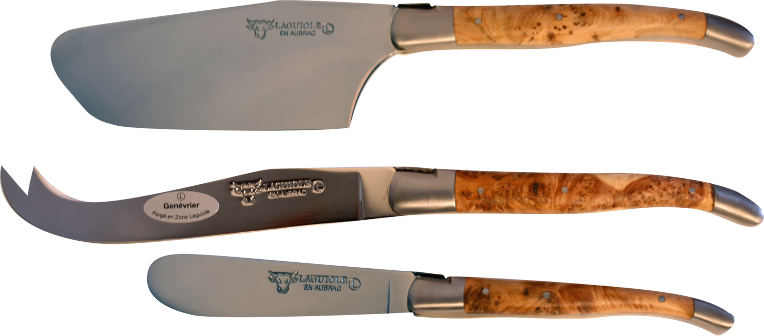Boxed Cheese Knives Juniper handle Set 3
