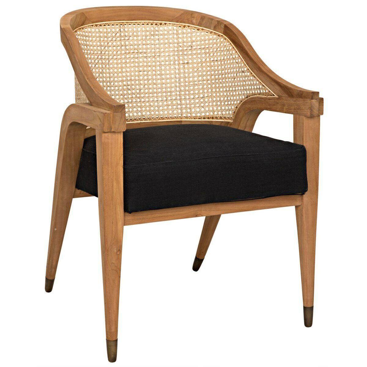 Chloe Chair, Black Cotton, Teak
