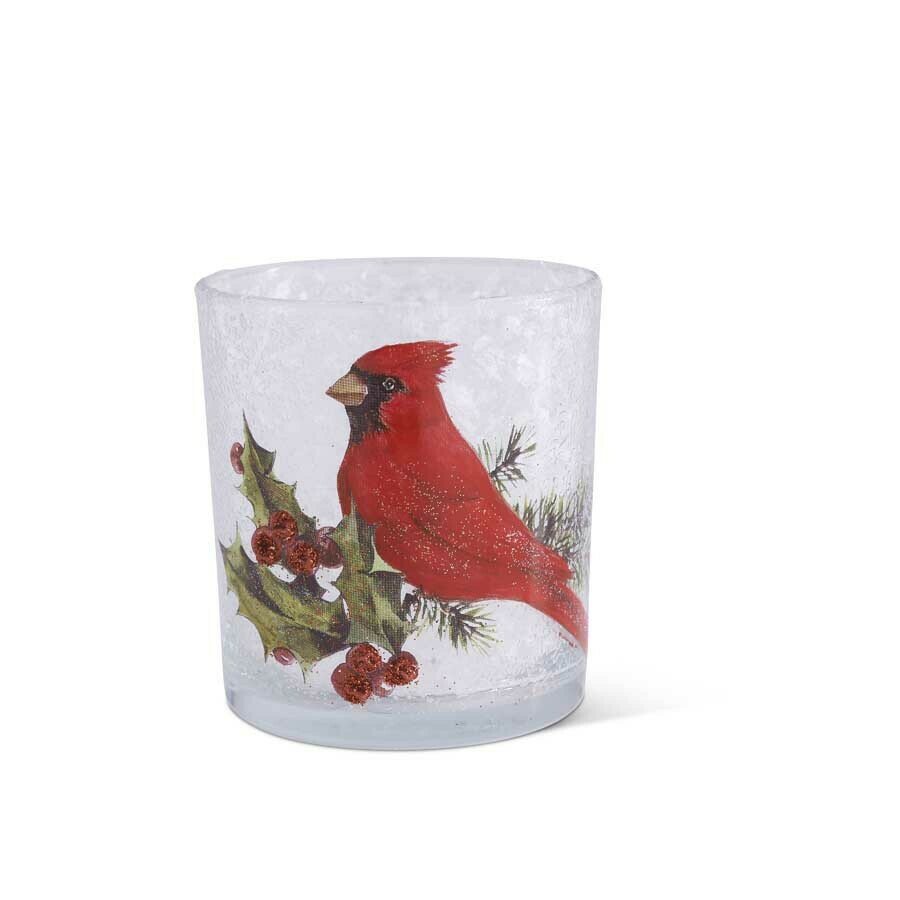 Snowy Cardinal Votive Holder
