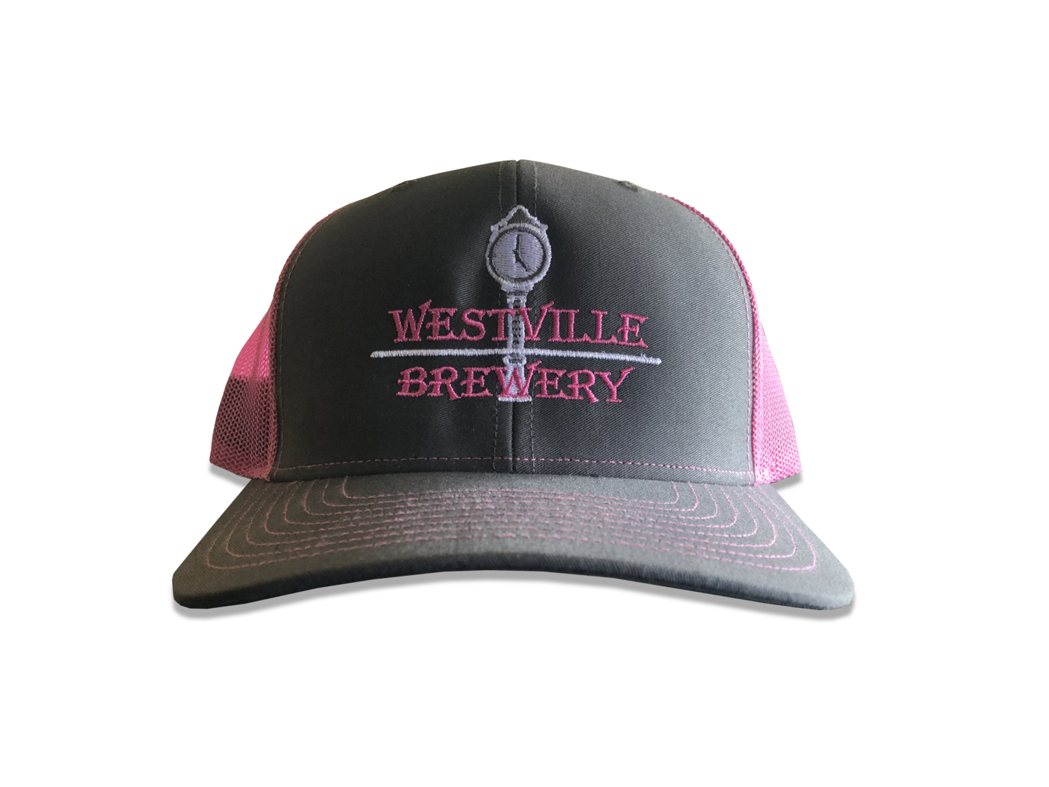 Westville Brewery Embroidered Baseball Hat Black and Pink